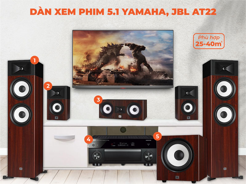 dan xem phim 5.1 Yamaha JBL AT22