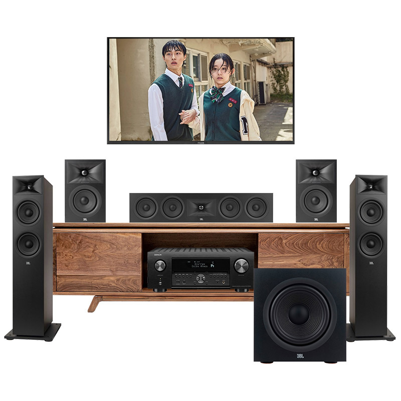 Dàn xem phim 5.1 JBL AT45 (JBL Stage 260F, Stage 245C, Stage 240B, Stage 200P, Denon AVC X4700H)