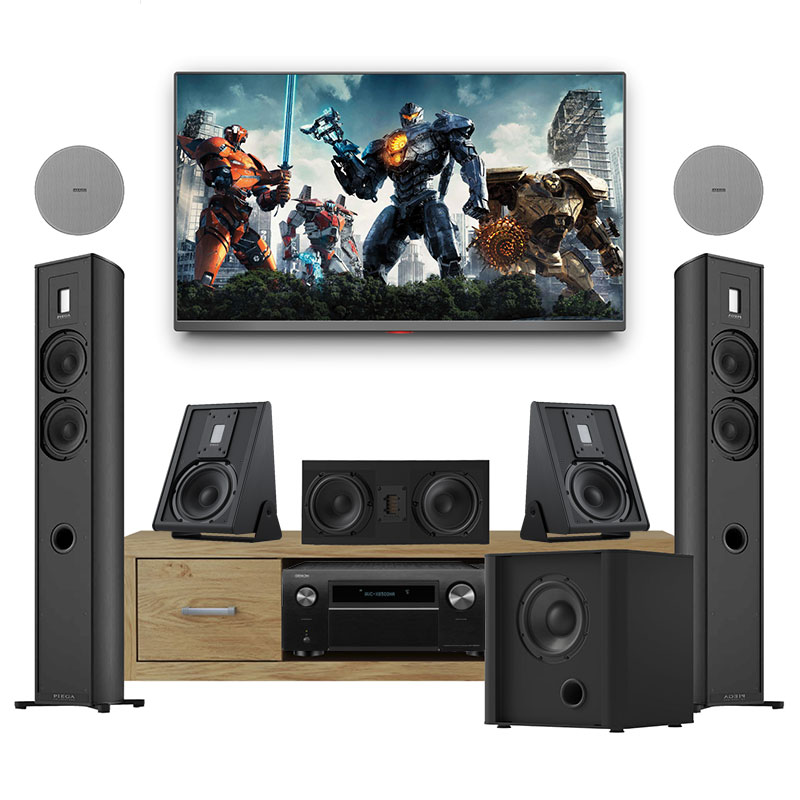 Dàn xem phim Dolby Atmos 5.1.2 Denon, Piega DB11 (Denon A110, Piega 701, AP1.2, Center Large, PS101, 5.25 )