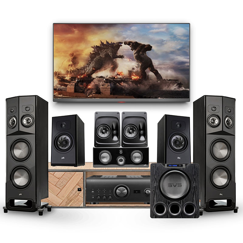 Dàn xem phim Dolby Atmos 5.1.2 Denon, Polk DB12 ( Denon A110, Polk Legend L800, L200, L400, L900, Sub SVS PB4000 )
