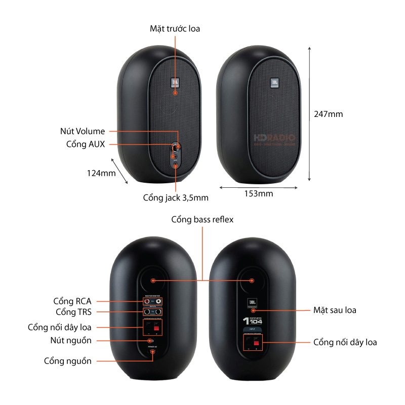 Chu thich loa JBL One Series 104 Chu thich loa JBL One Series 104