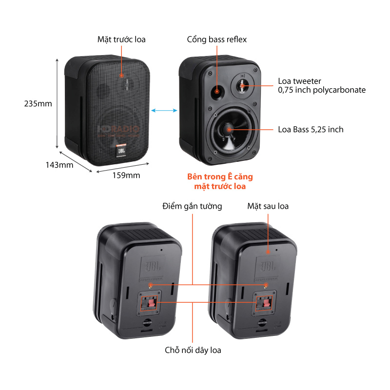 Loa JBL Control 1 Pro, Bass 13.3cm, công suất 150W-1