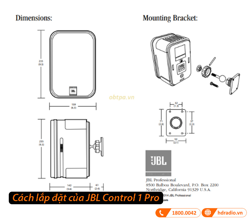 setup loa JBL Control 1 Pro