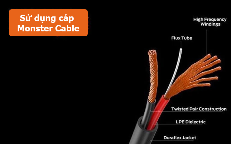 Loa Yamaha NS-333 sử dụng cáp Monster chất lượng cao