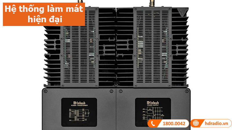 Power Amply McIntosh MC255 hệ thống tản nhiệt hiện đại