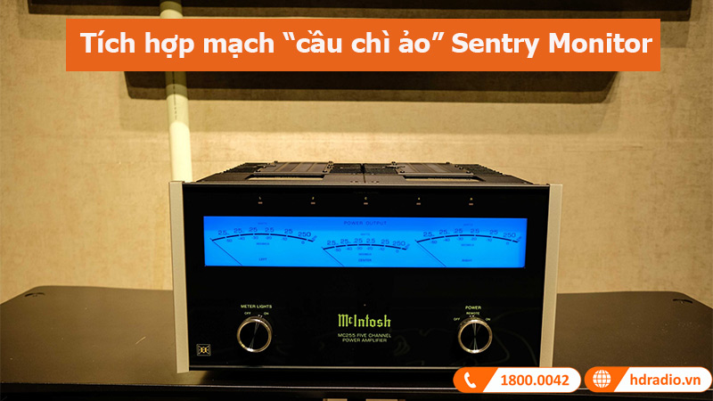 Power Amply McIntosh MC255 tích hợp mạch “cầu chì ảo” Sentry Monitor