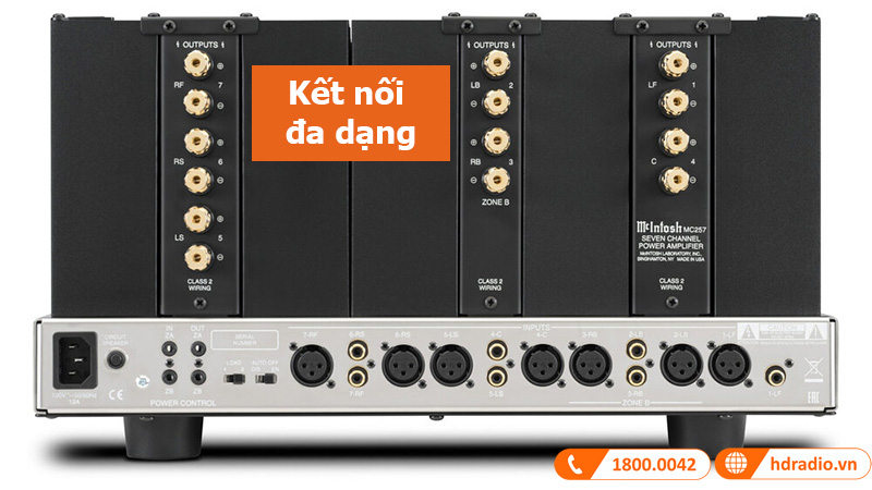 Power Amply McIntosh MC257 kết nối đa dạng 