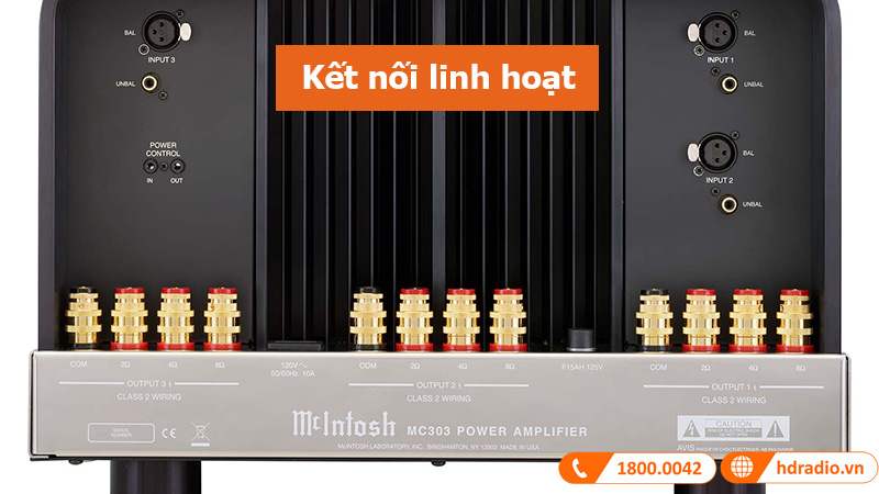 Power Amply McIntosh MC303 kết nối linh hoạt 