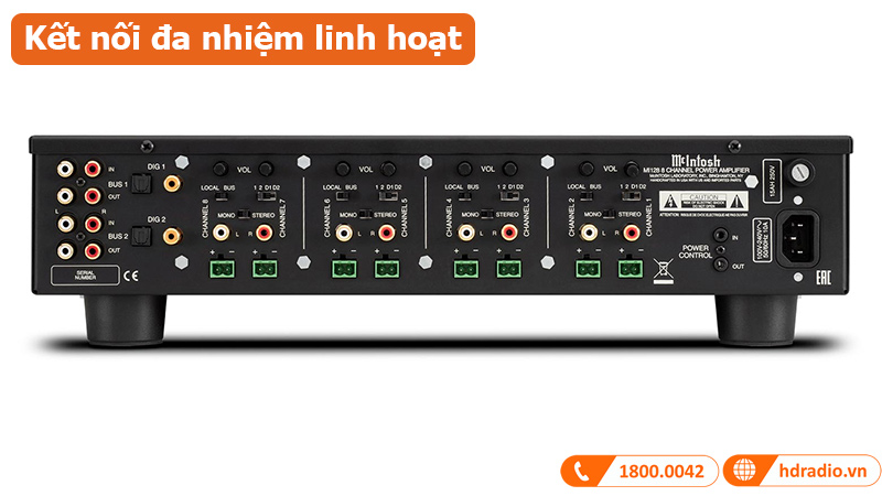 Power Amply McIntosh MI128 kết nối đa nhiệm linh hoạt
