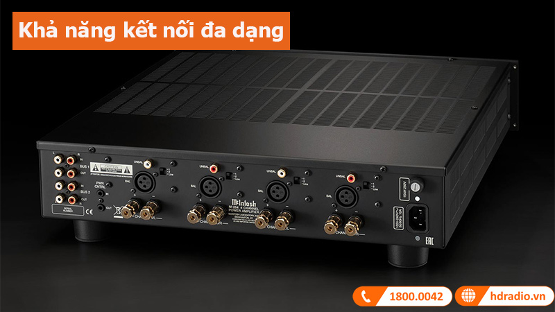 Power Amply McIntosh MI254 kết nối đa dạng