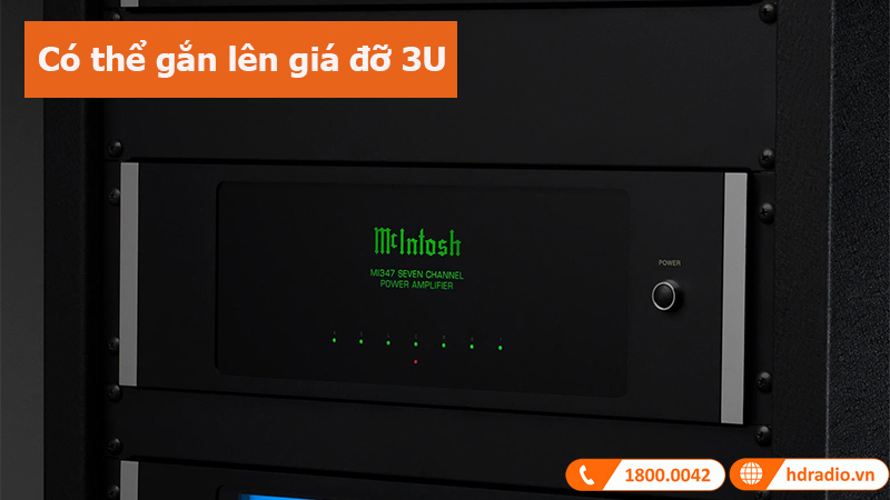 Power Amply McIntosh MI347 có thể gắn vào giá đỡ 3U