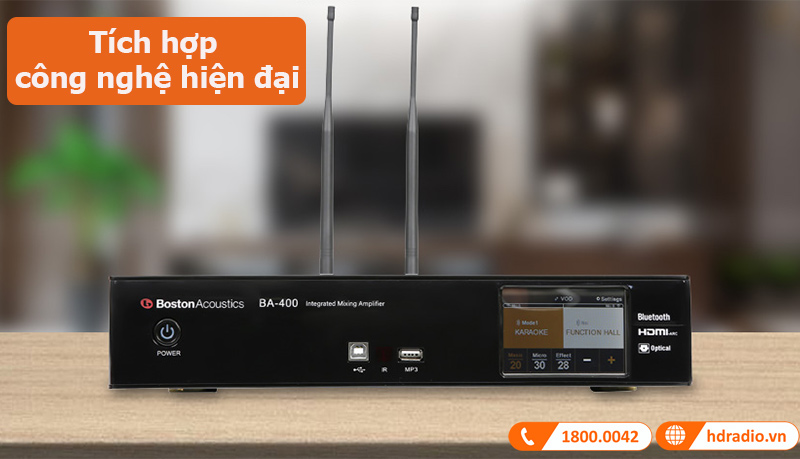 Amply Boston Acoustics BA400 tích hợp công nghệ hiện đại 