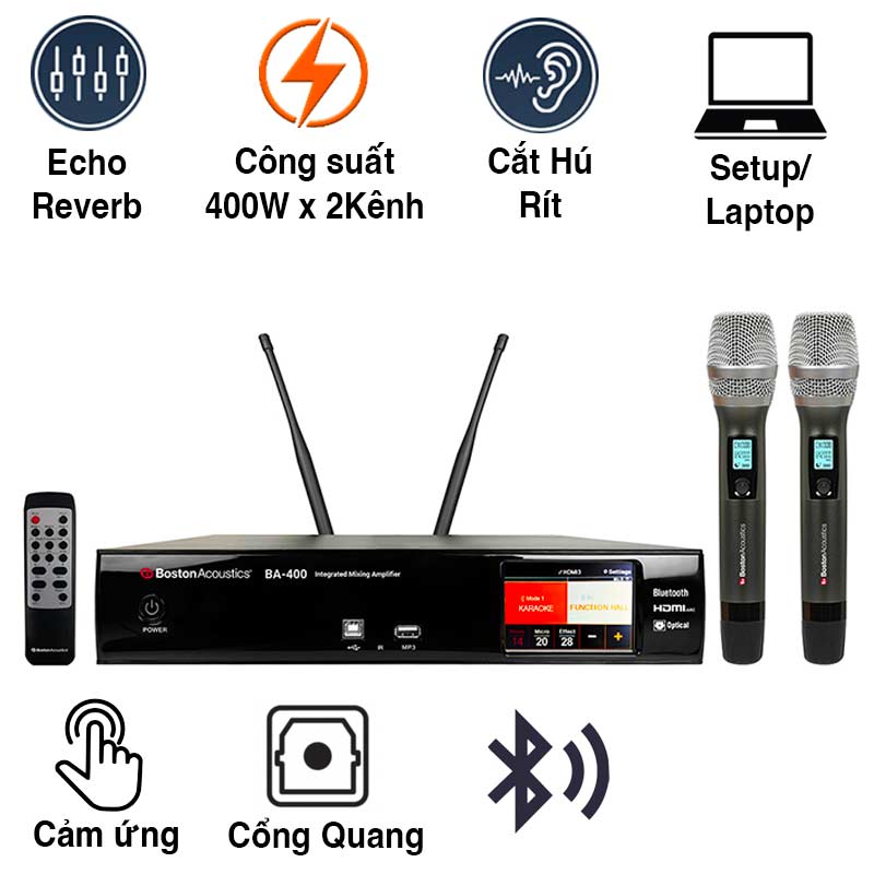 Amply Boston BA400, 400W, Bluetooth 5.0