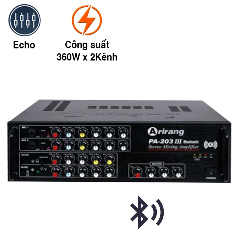 Amply Arirang PA 203III Bluetooth 360W/ 2Kênh