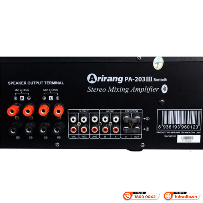 Amply Arirang PA 203III Bluetooth 360W/ 2Kênh-4