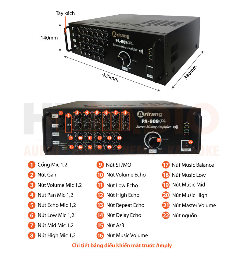 Máy tăng âm Arirang PA-909 Plus