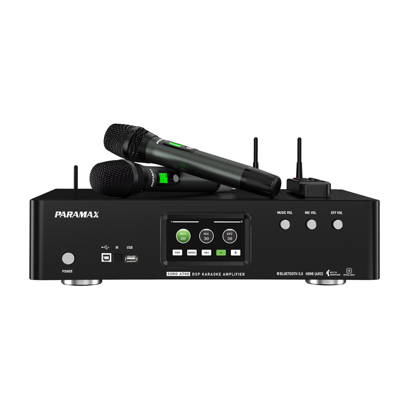 Amply Paramax EURO A700, 2 Kênh, 700W, 8Ohms, Bluetooth 5.0, HDMI, USB, Kèm 2 micro không dây-4