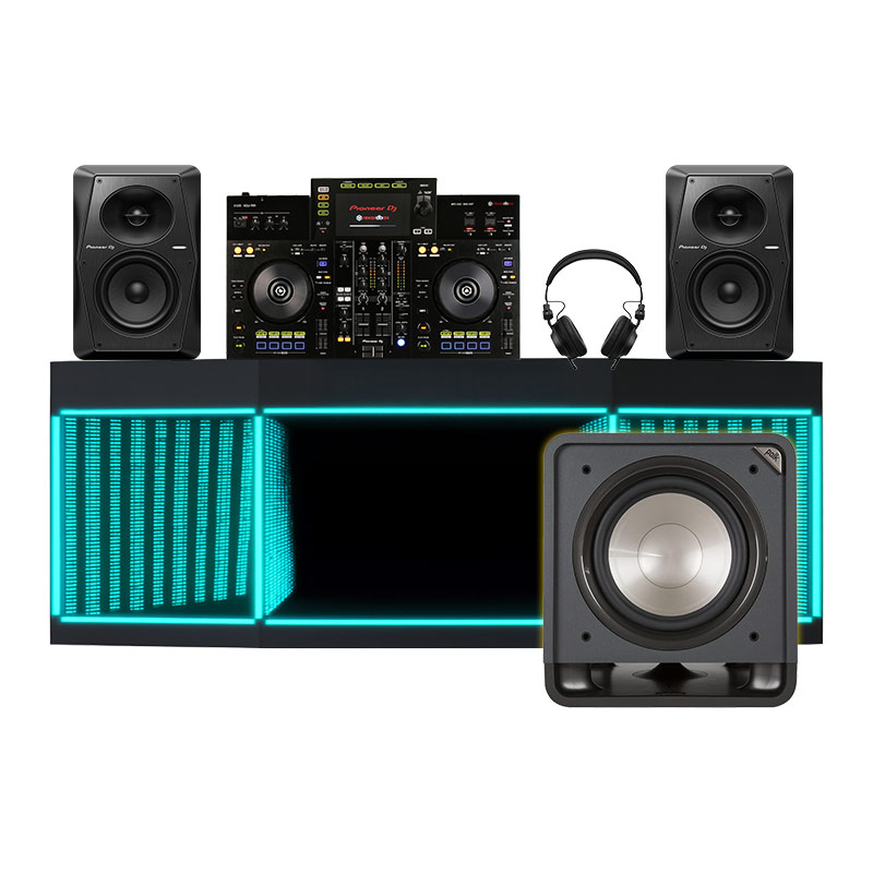 Dàn âm thanh DJ Pioneer, PolkAudio DHD285 (Pioneer XDJ-RR, Pioneer DJ VM-50, Pioneer HDJ CX, Polk Audio HTS12)