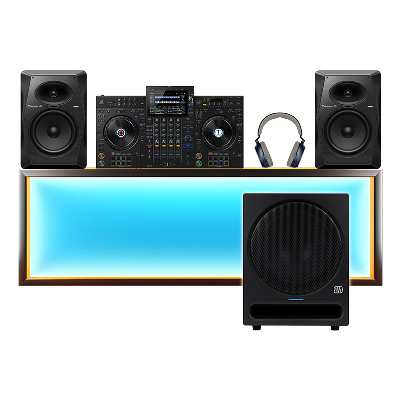 Dàn âm thanh DJ AlphaTheta, Pioneer, Sennheiser, PreSonus DHD344 (XDJ-AZ, VM80, Momentum 4 Wireless, Eris® Pro Sub 10)