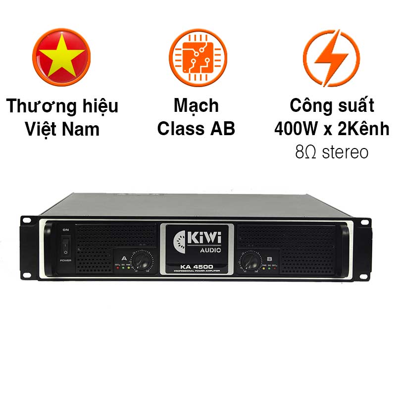 Cục Đẩy Kiwi KA4500, 400W x 2Kênh