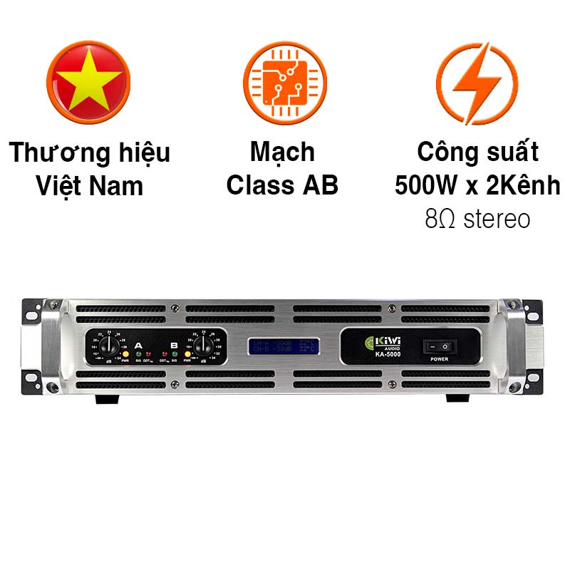 Cục Đẩy Kiwi KA5000, 500W x 2 Kênh