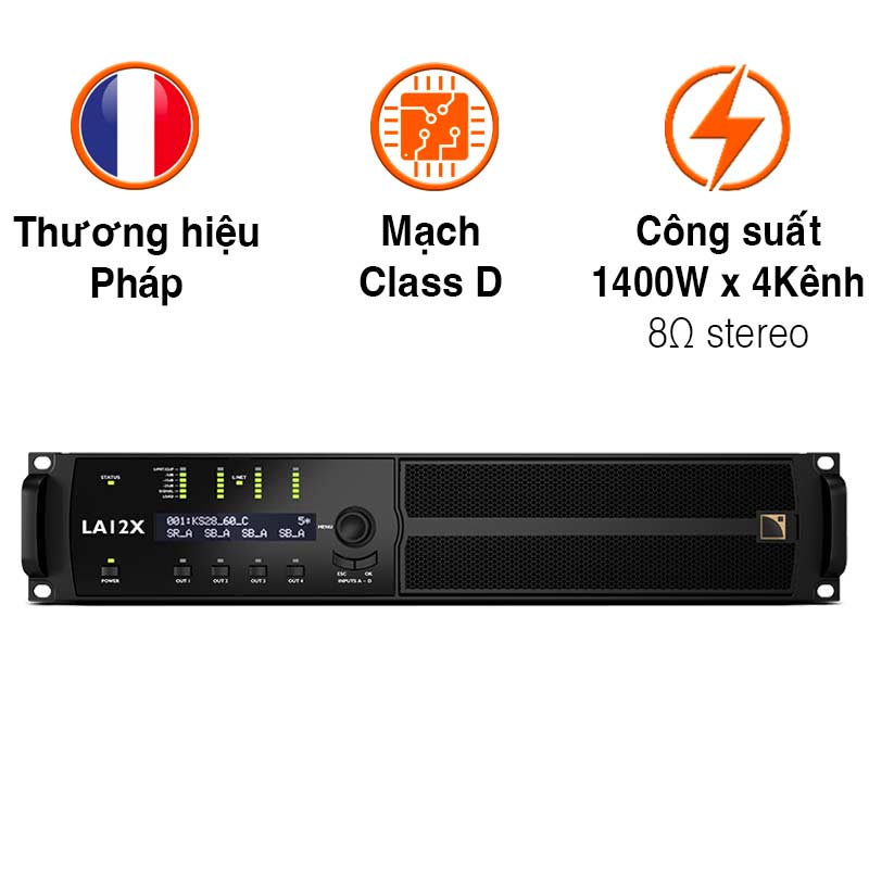 Công Suất L-Acoustics LA12X, 1400W x 4 Kênh