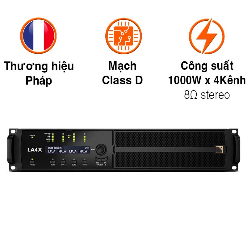 Công Suất L-Acoustics LA4X, 1000W x4 Kênh