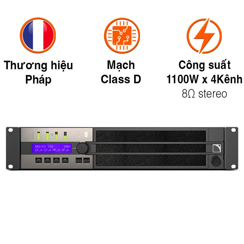Công Suất L-Acoustics LA8, 1100W x 4 Kênh