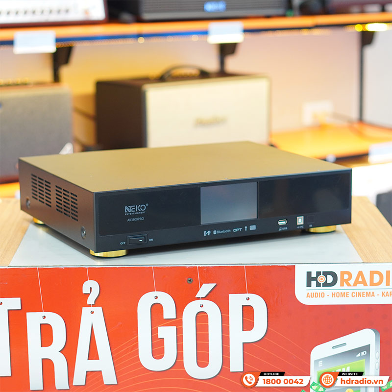 Cục Đẩy Liền Vang Neko AK3800 Pro, 700W x 2 Kênh, Màn Hình Cảm Ứng, Bluetooth-3
