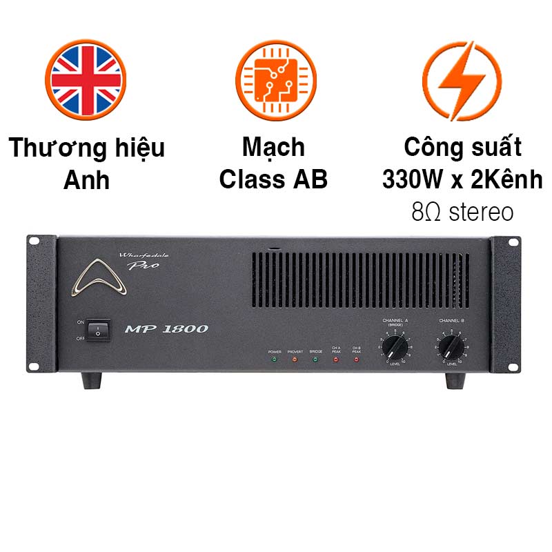 Cục công suất Wharfedale MP1800, 330W x 2Kênh