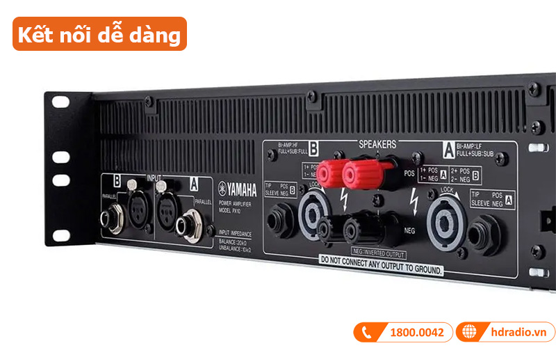 Công suất Yamaha PX10 kết nối dễ dàng