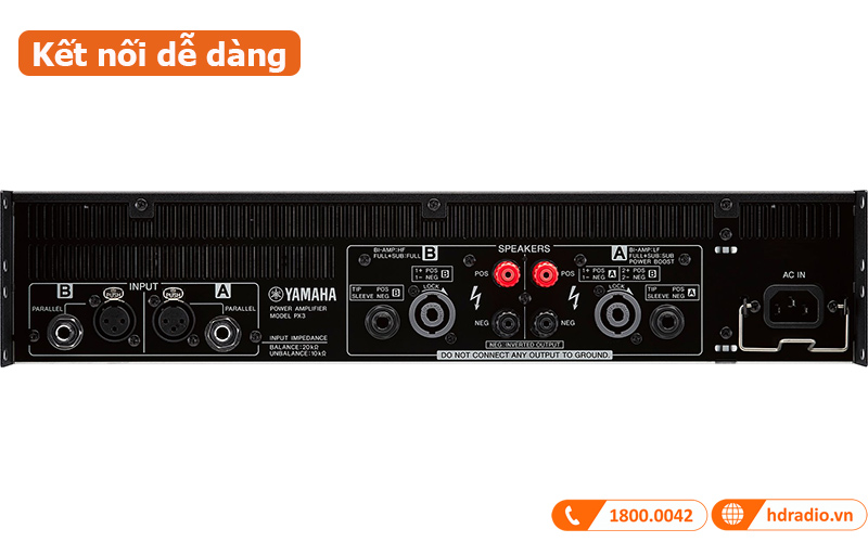 Cục đẩy Yamaha PX3 kết nối dễ dàng