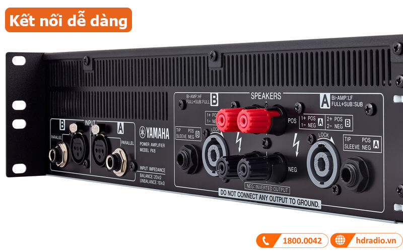 Công suất Yamaha PX8 kết nối dễ dàng