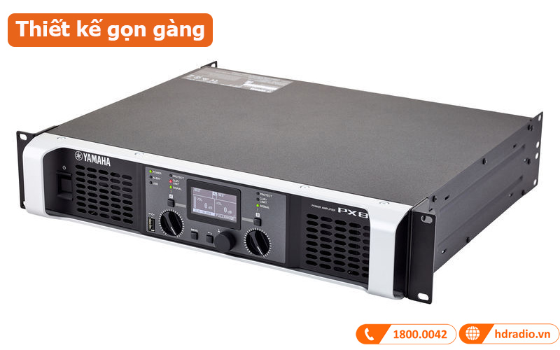 Công suất Yamaha PX8 thiết kế gọn gàng