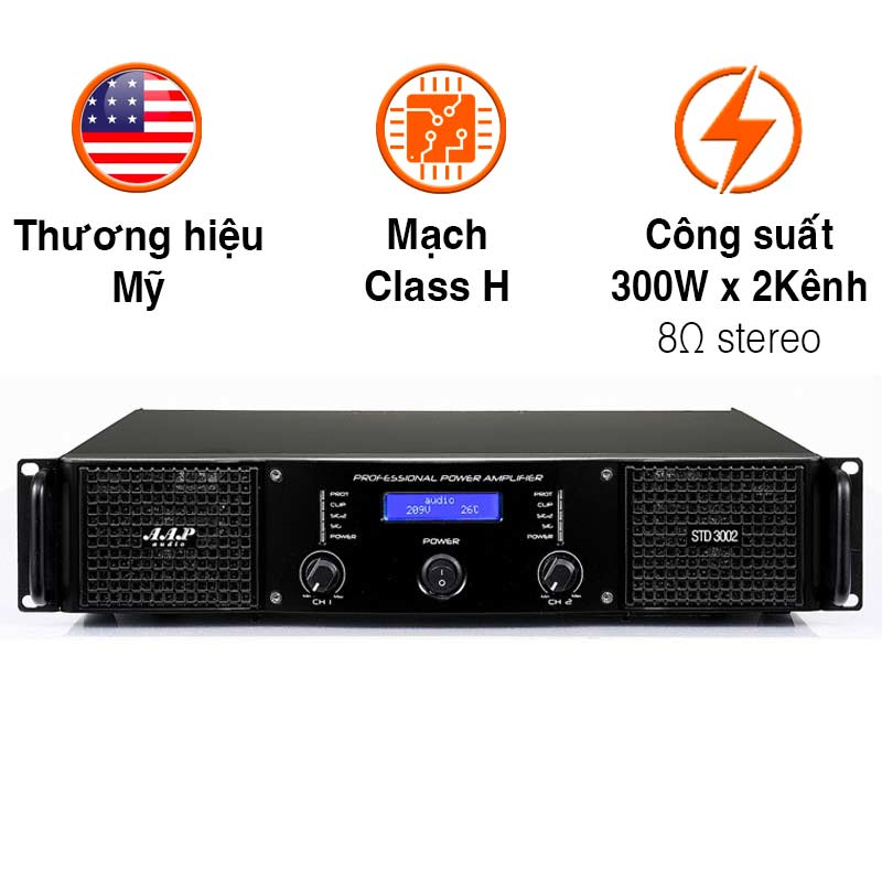 Cục Đẩy Công Suất AAP STD3002, 300W x 2 Kênh