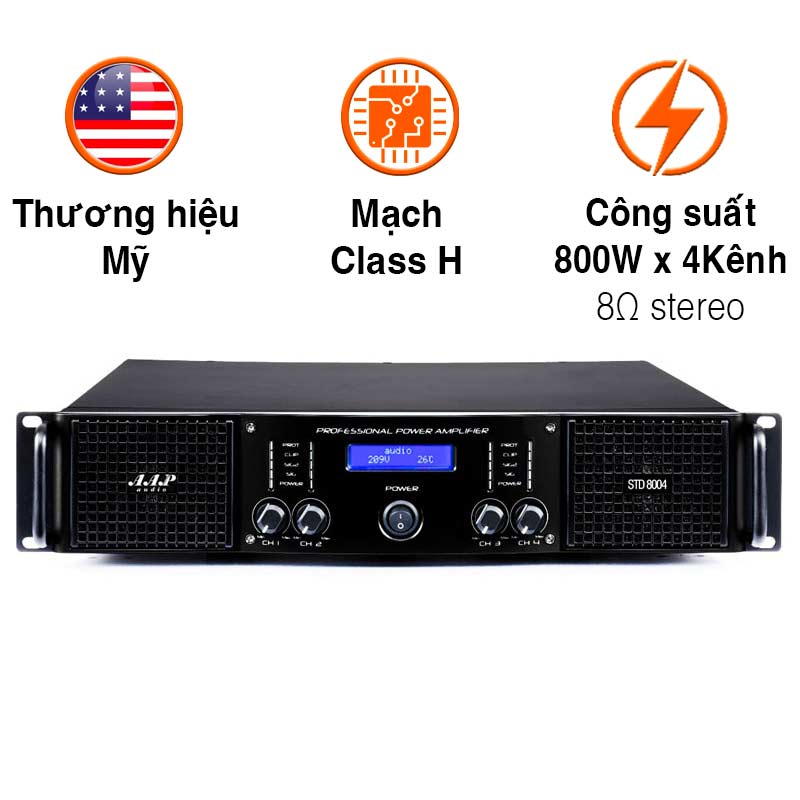 Cục Đẩy Công Suất AAP STD8004, 800W x 4 kênh