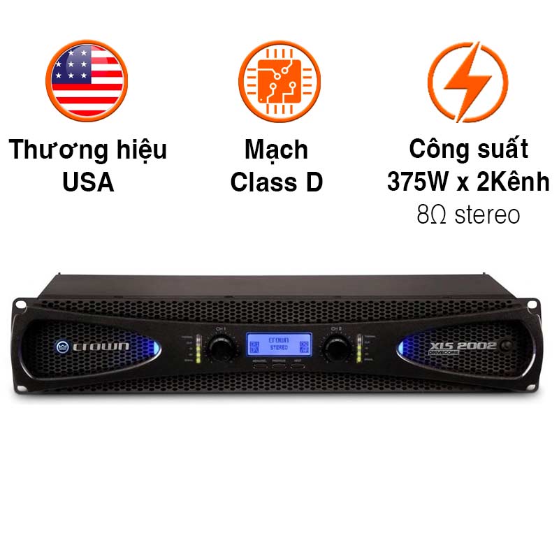 Cục đẩy công suất Crown XLS 2002, 375W x 2 Kênh