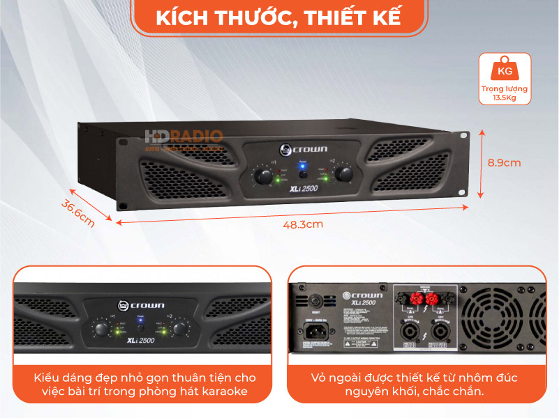 Cục Công Suất Crown XLi 2500 Cục Công Suất Crown XLi 2500 Chi tiết