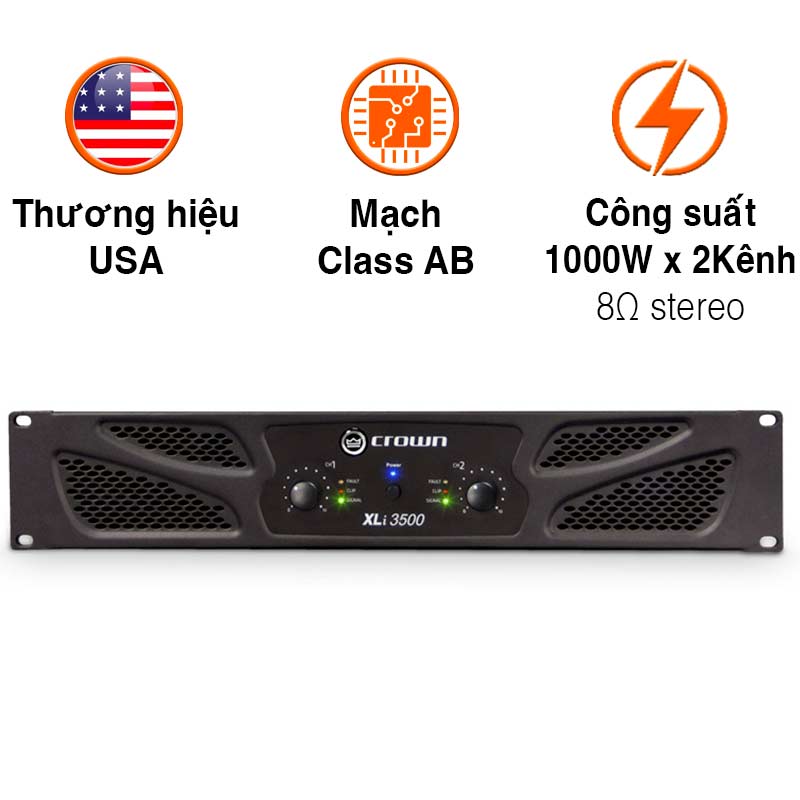 Cục đẩy công suất Crown XLi3500, 1000W x 2 Kênh