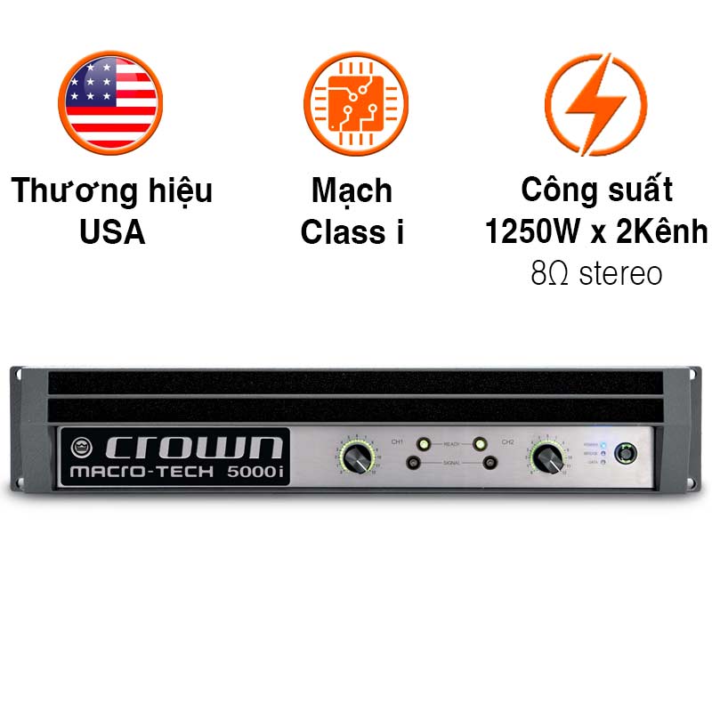 Cục đẩy công suất Crown MA 5000i, 1250W x 2 Kênh