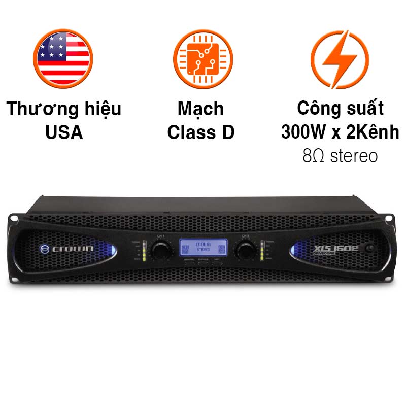 Cục đẩy công suất Crown XLS 1502, 300W x 2 Kênh