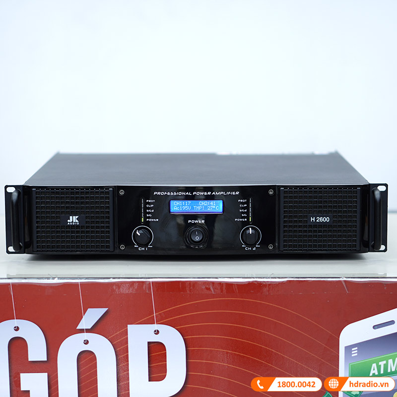 Cục công suất JKAudio H2600, Công suất 600W x 2 Kênh, Mạch Công suất Class H-4