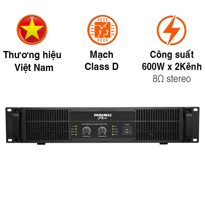 Công Suất Paramax MA120, 600W x 2 Kênh