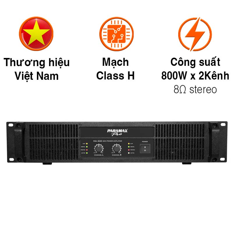Công Suất Paramax MA220, 800W x 2 Kênh