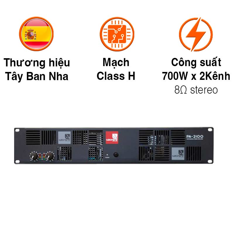 Công Suất Tecnare PA-2100, 700W x2 Kênh