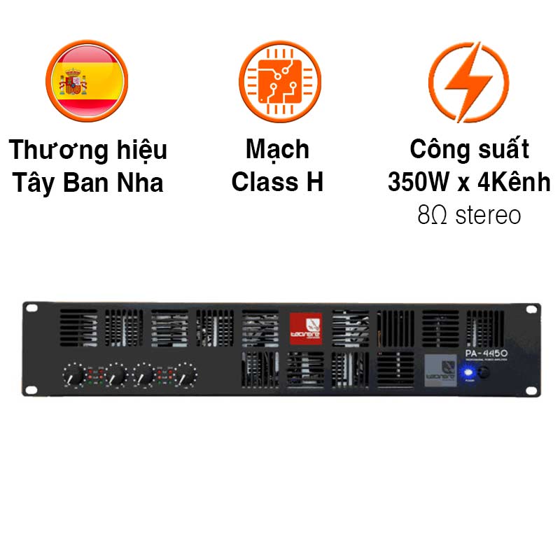 Công Suất 4 Kênh Tecnare PA4-450, 350W x4 Kênh