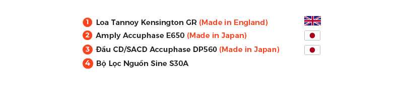 chú thích Dàn âm thanh nghe nhạc Hi-End HE05
