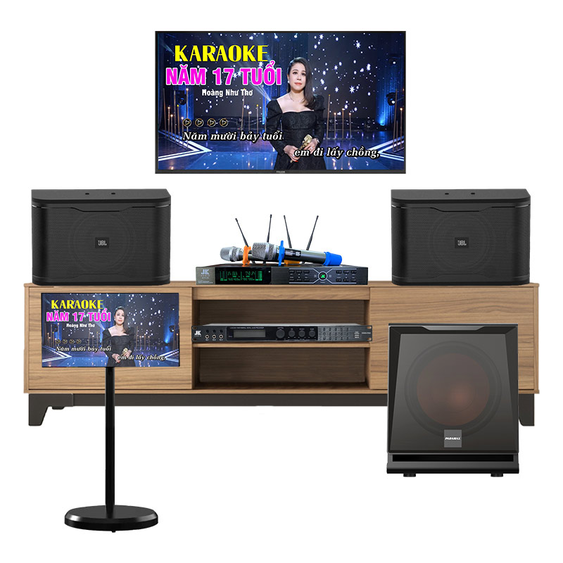 Dàn Karaoke Có Màn Cảm Ứng JBL GD96 (JBL RM210, JKaudio X3000 Pro, Tomko GoWithMe P2152J-MA, Paramax D30, JKAudio B3 Plus)