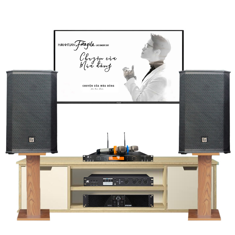 Dàn Karaoke Cao Cấp HDR24 ( Electrovoice EKX12, Công suất, Vang số, Micro không  dây )