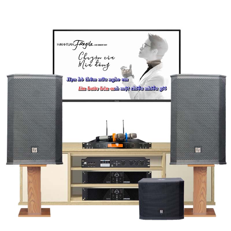 Dàn Karaoke Cao Cấp HDR25 ( Electrovoice EKX12, Sub EKX15S, Công suất, Vang số, Micro JKaudio B9 )